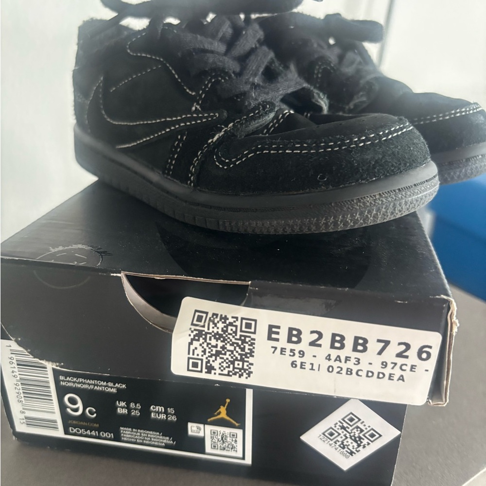 Travis Scott Kids Black Suede Sneakers